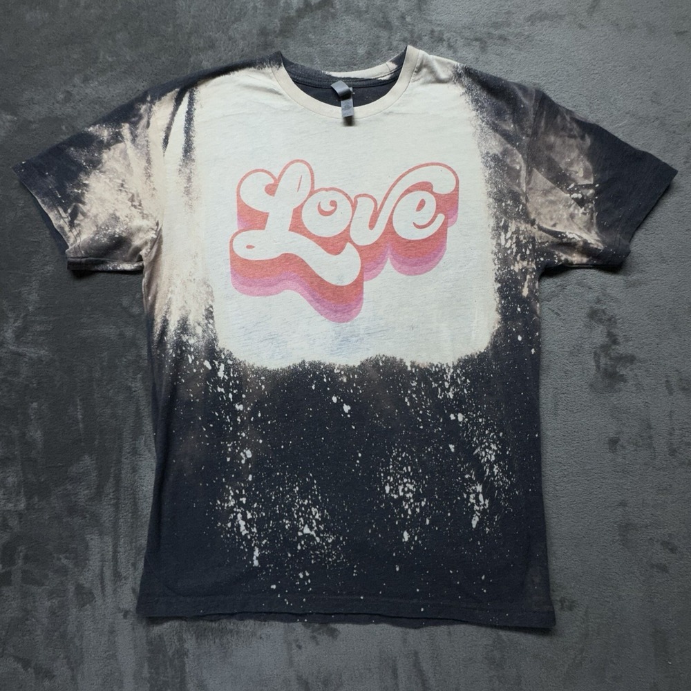 Retro Bleached Love T‎ Shirt L Men's Women's Unisex